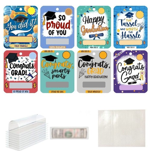 8pcs Classic Gold Black Gift Card Holder Paper Congratulations Notes Gift - Picture 11 of 22