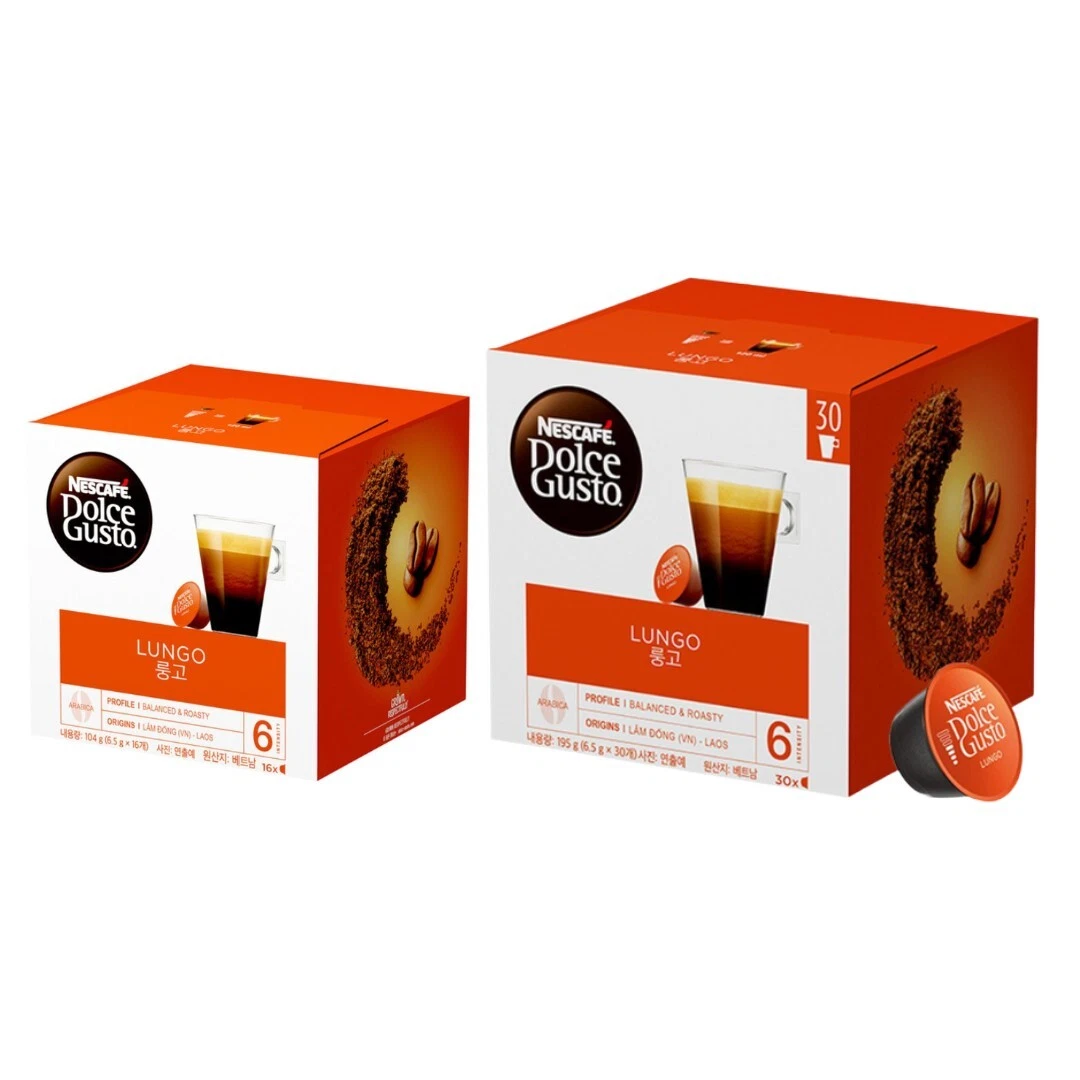 Nescafe Dolce Gusto Lungo 16 ct 30 Pods Capsule Coffee Box Free Shipping