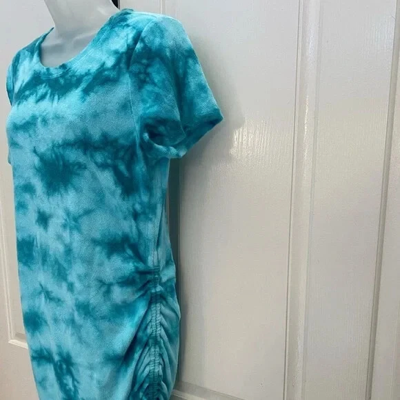 UNDERCOVER Abito NUOVO con etichetta ROSA Victoria's Secret tintura blu Terry tessuto laterale L