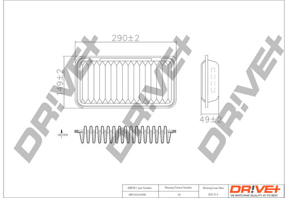 Dr!ve+ Luftfilter Filtereinsatz FüR Toyota Corolla Verso 1.8 1.6 Avensis-image