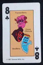 1981 General Mills Cereal Card Game Hearts Monsters 8 Clubs