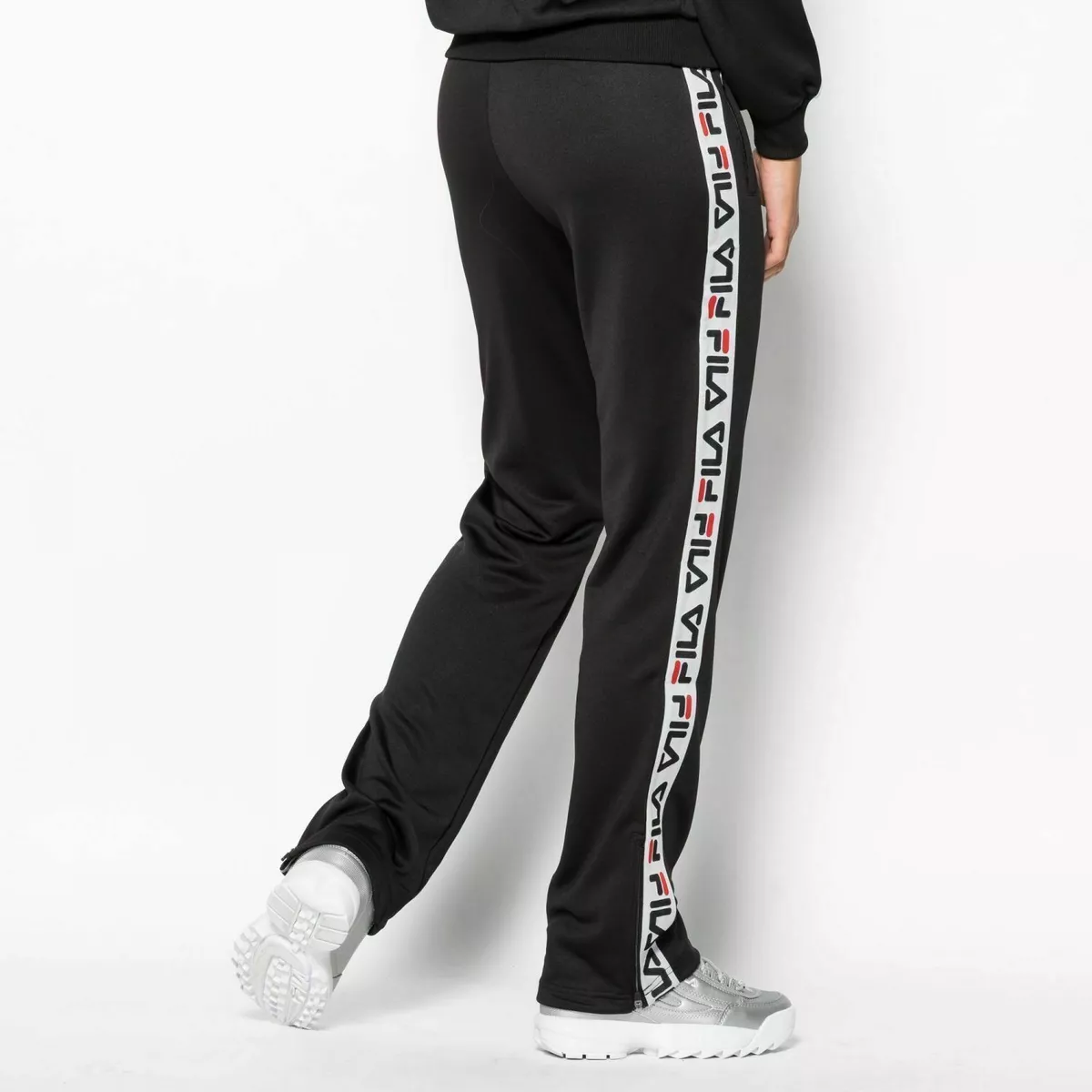 Fila Thora Track Pants Women's Black White Trousers Daily Casualwear  Activewear