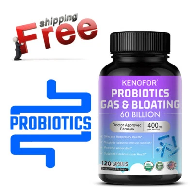 KENOFOR Probiotic High Strength 30 To 120 Caps - 400mg,Digestive & Gut Health Supplement