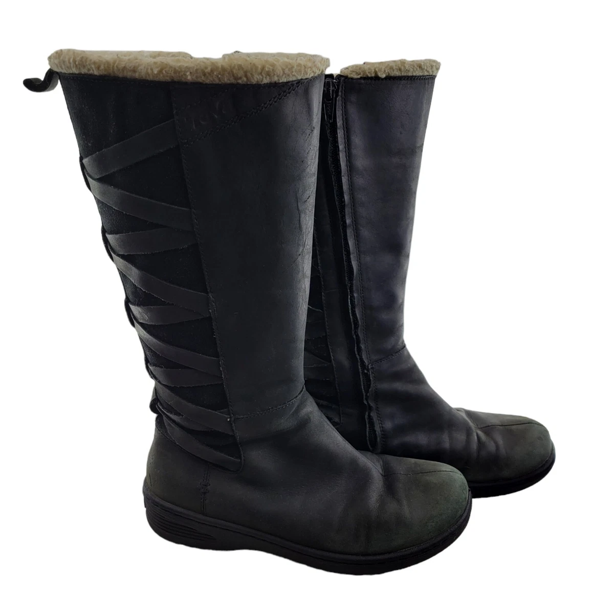 Teva black leather best sale boots
