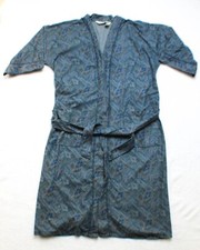 Vintage Hemingway Point Robe Men's Blue Paisley Bathrobe One Size