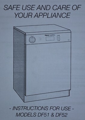 Hotpoint First Editions(Models DF51&DF52) DISHWASHER User Manual