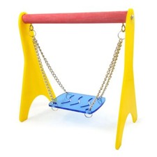 Acrylic Swing Chicken Toy with Hanging Chain Baby Chick Perch Cage Stand Holder