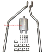 Mandrel Bent Dual Exhaust w/ Big Max Turbo fits 2004 - 2008 Dodge Dakota 3.7 4.7