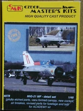 1/48 CMK MiG-21 MF DETAIL SET Resin & Photo Etch Cockpit, Vacuform Canopy OOP