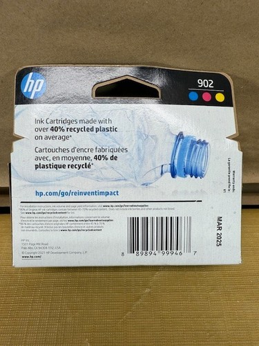 HP 902 Tintenpatronen - Cyan/Magenta/Gelb Ablaufdatum: 03/2025 - Bild 2 von 3