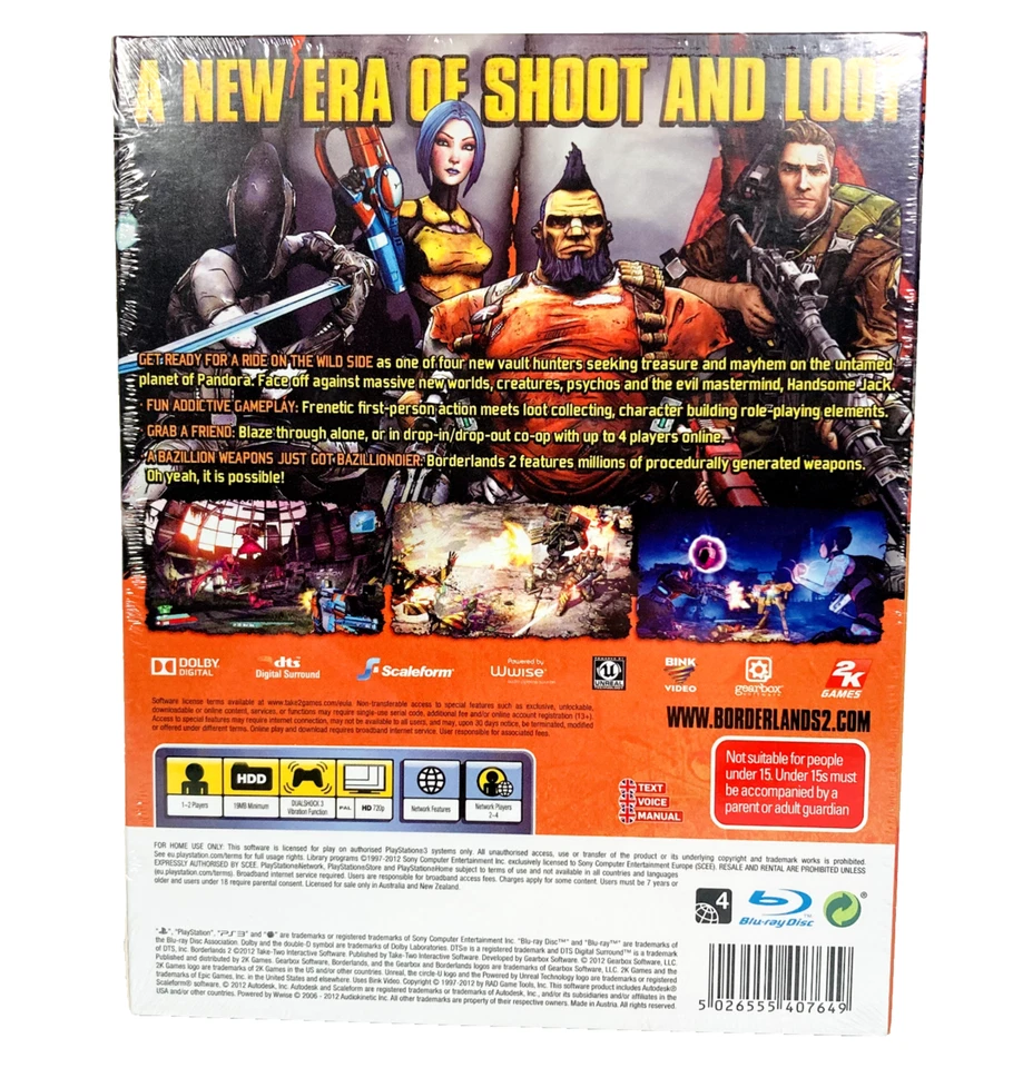 Borderlands 2 SlipCover Edition PS3 Sony PlayStation 3 (2012) Reg 4 New & Sealed - Image 4 of 4