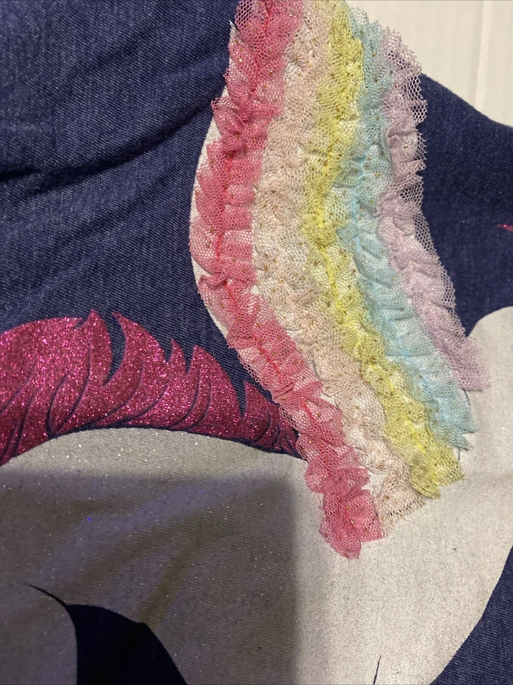 Epic Threads Toddler Girls Ballerina Blue Unicorn T-Shirt Size 5 Worn Once - Image 3 of 4