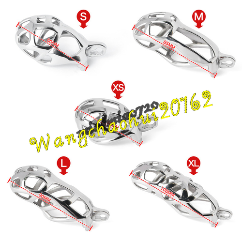 Stainless Steel Cage Male Chastity Device Hand-polished Cages Trainer Belt Lock - Picture 7 of 12