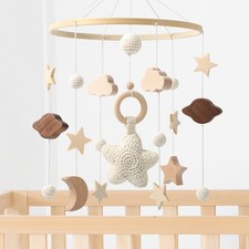 Baby Mobile Crib,Baby Mobile for Crib Nursery Wooden Mobile for Girl or Boy G...