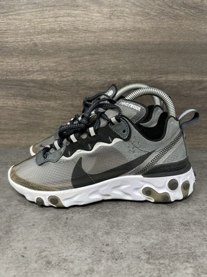 Nike React Element 87 Sneakers Kids Size 4 (Womens 5.5) Black White AQ1090-001