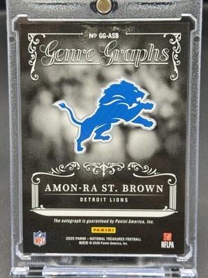 2025 Panini National Treasures Amon-Ra St Brown Auto /99 Lions | eBay