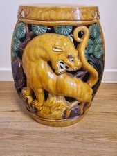  Chinesische Sancai-Keramik-Gartenhocker mit Tigerdekor, 20 Jahrhundert ABHOLUNG