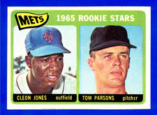 1965 TOPPS #308 CLEON JONES / TOM PARSONS NEW YORK METS ROOKIE CARD -- EX