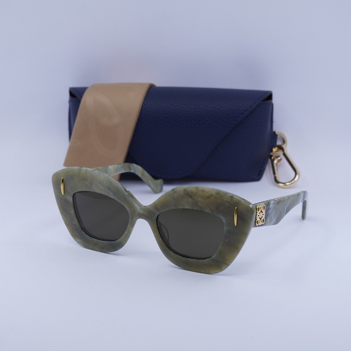 New Loewe LW40127I 60E Green Marble/Brown 48-18-140 Sunglasses | eBay