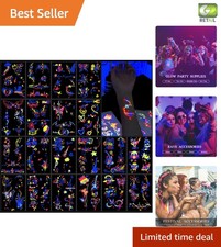 Ultimate Glow in the Dark Tattoo Set - 20 Neon Sheets for Every Occasion