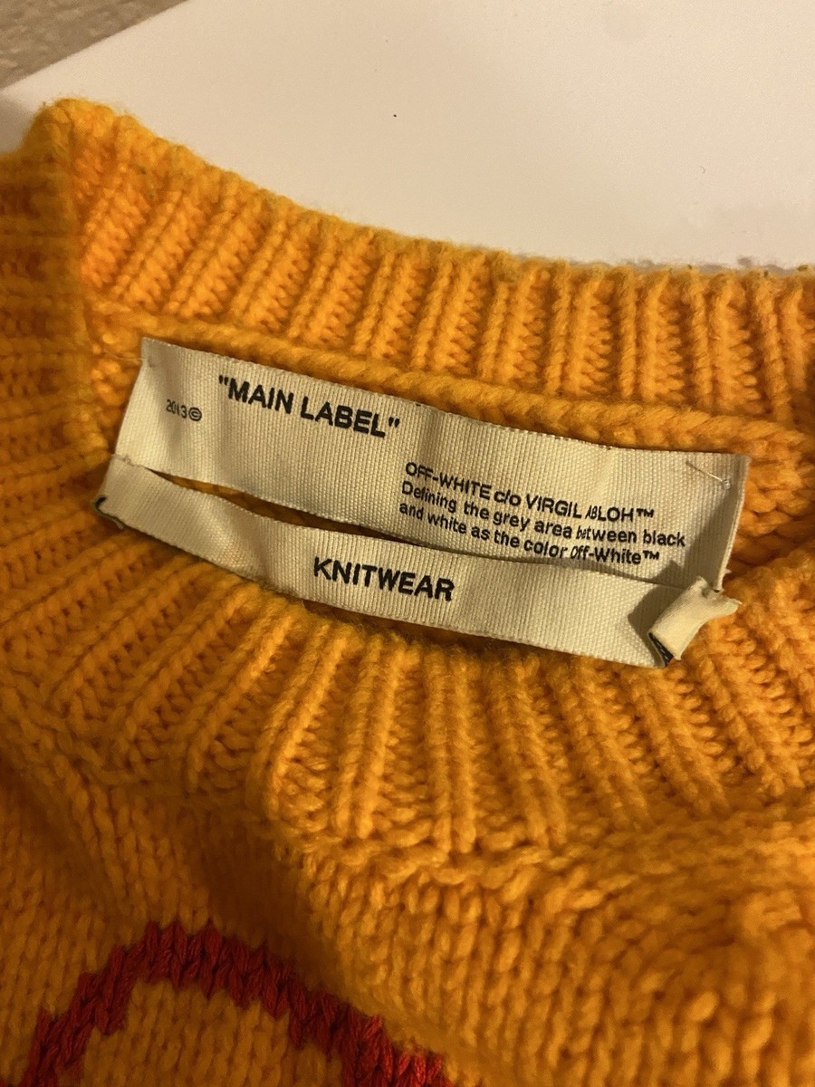 Off White Industrial Y013 Sweater Size S Yellow Pullover FW19