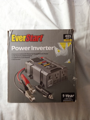 EverStart 400W Power Inverter Converts Vehicle Power DC To AC Power NEW OPEN BOX