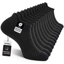 6 Pack Womens and Mens Athletic Running Ankle Socks Cushioned Low Cut Tab Wic...