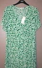 LADIES M&S X GHOST FLORAL BUTTON FRONT V-NECK TIE WAIST MIDI DRESS SIZE 12 - NEW