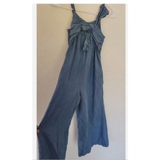 Habitual Blue Jean stone washed denim romper Size 16 youth wide leg with pockets