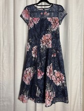 Ignite Evening Dress - Navy Blue / Muave - Lace & Sequin - Size 6