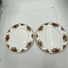 2- Royal Albert Old Country Roses Fine Bone China 10.5" Dinner Plates - England