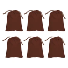6Pcs Velvet Drawstring Bags, 9x7 Inch Soft Gift Bags Jewelry Pouches, Brown