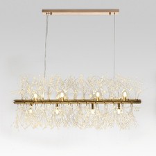 12-Light Modern Sputnik Crystal Chandelier Firework Linear Pendant Light W/Blubs