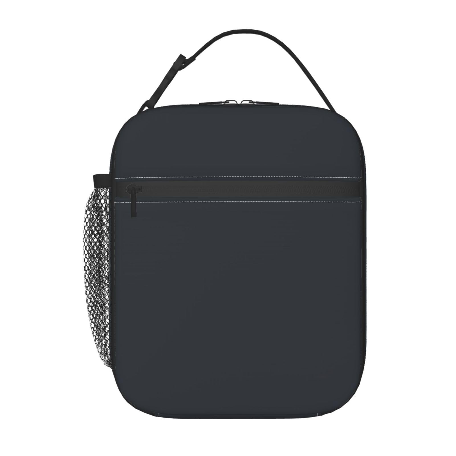 Insulated Black Reusable Lunch Box for Adults Office Work Travel