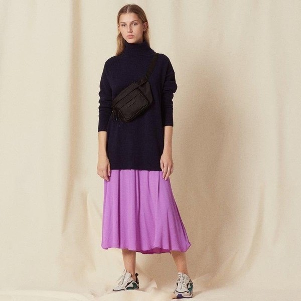 Women Sandro Paris Dress Navy Viscose L