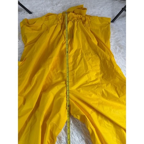VTG Chris-Craft Yellow Rain Suit Jacket Bib Overalls PVC Maritime Gorpcore XL image 10