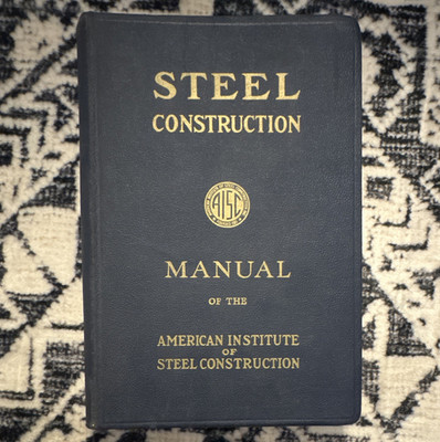 AISC Steel Construction Manual 5th Edition 1951 Hardcover English Textbook
