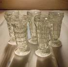 Vintage Soda Fountain Parfait Glasses Clear Ribbed Milkshake Sundae Retro Diner