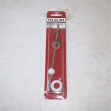 LASCO Pop-Up Rod Bathroom Sink Metal Plastic Silver White Model 03-4687