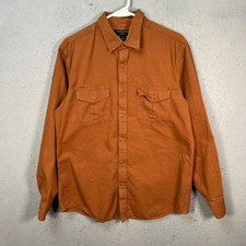 Banana Republic Mens Medium Standard Fit Orange Button-Up Long-Sleeve Shirt