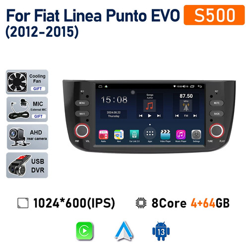 For Fiat Linea Punto EVO Multimedia GPS Navigation Car Radio Video Screen Auto - Picture 15 of 39