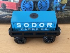 Thomas Train Wooden Black Cargo Car  Magnetic Blue Sodor Cargo Co. Cargo 