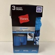  Hanes Men's Premium Trunks 3 Pack Size 2XL 44-46 Tagless X-Temp Support Pouch