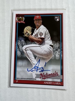 2026 Topps Series 2 Andry Lara #91A-AND 1991 Topps Auto Washington Nationals RC