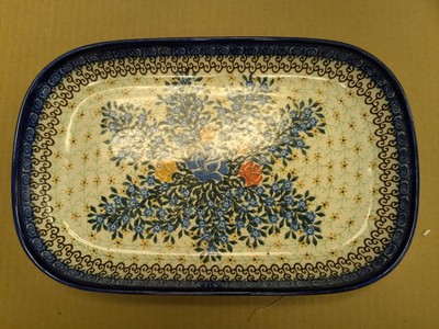 Polish Unikat Signature Ceramika Artystyczna Rectangular Platter J.Okraska 1926