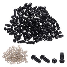 5mm Safety Eyes, 80 Set Plastic Craft Eyes with Washers, Black