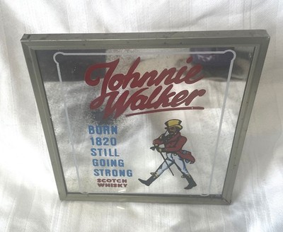 Vintage, JOHNNIE WALKER SCOTCH WHISKEY, Bar Wall Mirror, Advertising Sign, 6x6''.