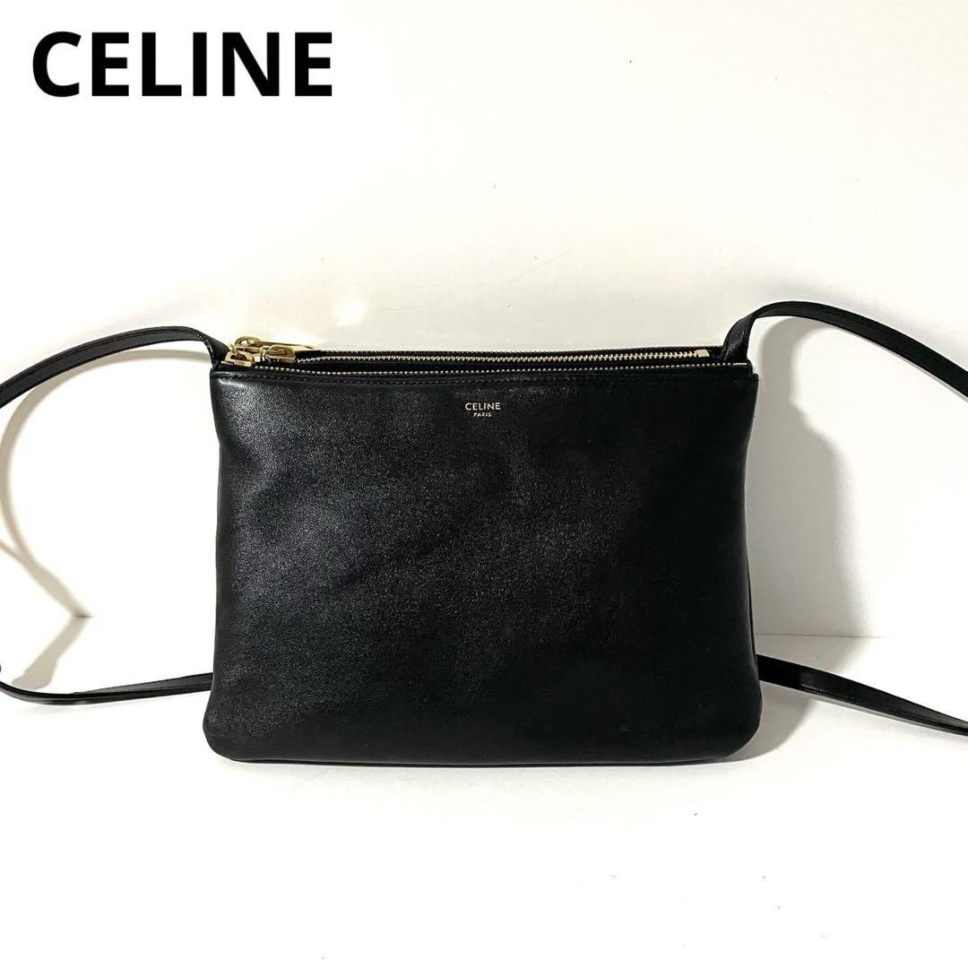 Celine Authentic Black Leather Shoulder Bag G0706836