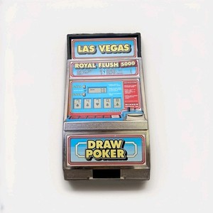 READ DESCRIPTION Vintage Draw Poker Electronic Slot Machine Royal Flush 5000