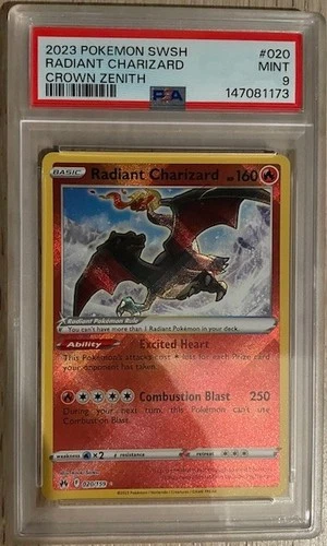 2023 Pokemon SWSH Crown Zenith #020 Radiant Charizard PSA 9 MINT